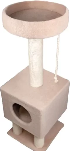 Комплекс для кошек Cat House На ножках 1.05 (хлопок бежевый) — фото 9