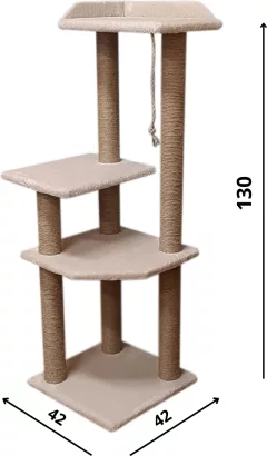 Комплекс для кошек Cat House Чудо 1.30 (джут бежевый) — фото 8