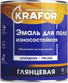 Эмаль Krafor ПФ-266 для пола (6кг, красно-коричневый) — фото 7