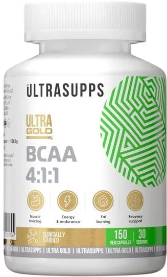 Аминокислоты BCAA Ultrasupps 4:1:1 Ультра Голд (150 капсул)