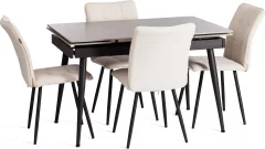 Набор стульев Tetchair Bari LT (2 шт, молочный/черный) — фото 10