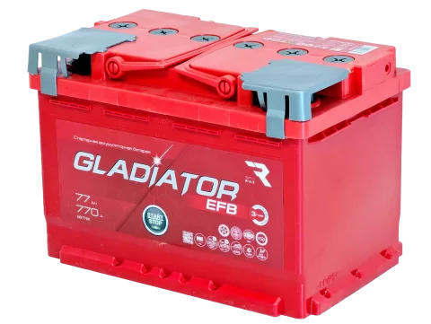 Автомобильный аккумулятор Gladiator EFB R+ (77 А/ч)