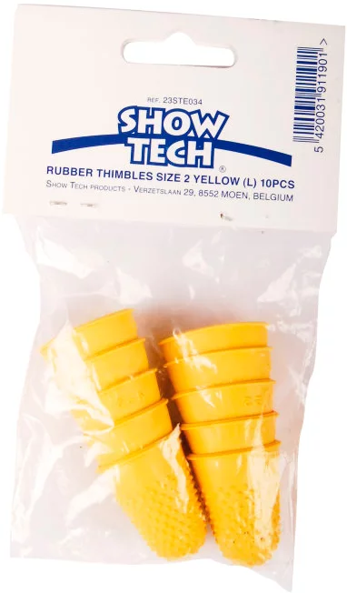 Набор напальчников для тримминга Show Tech Rubber Yellow L / 23STE034 (10шт)