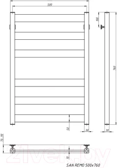 Полотенцесушитель водяной Stinox San Remo 50x80 / san80 — фото 4