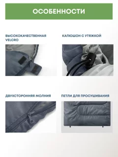 Спальный мешок RSP Outdoor Sleep 350 / SB-SLE-350-G-L (серый) — фото 5