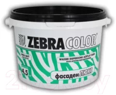 Краска Zebracolor Фасаден Люкс (4.5кг, белый) — фото 1